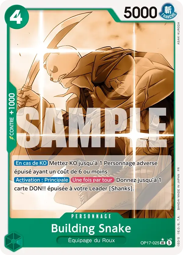 Building Snake — carte One Piece TCG OP17-025 (Les Guerriers Les Plus Puissants Au Monde)