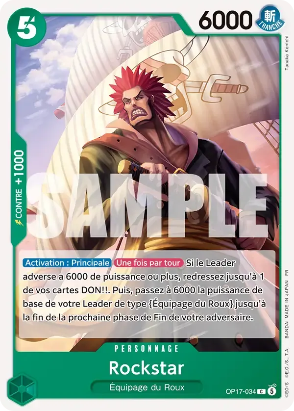 Rockstar — carte One Piece TCG OP17-034 (Les Guerriers Les Plus Puissants Au Monde)