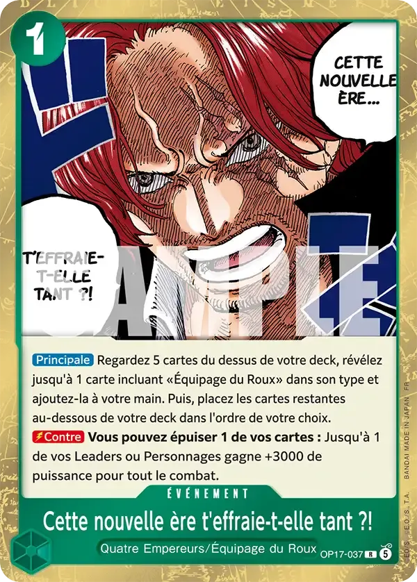 Cette nouvelle ère t'effraie-t-elle tant ?! — carte One Piece TCG OP17-037 (Les Guerriers Les Plus Puissants Au Monde)