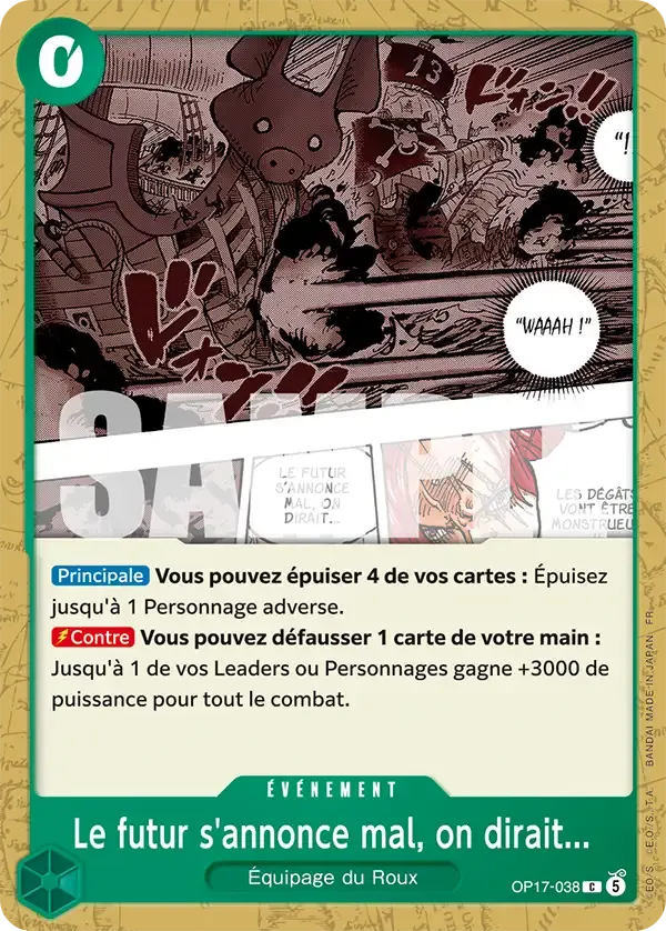Le futur s'annonce mal, on dirait... — carte One Piece TCG OP17-038 (Les Guerriers Les Plus Puissants Au Monde)