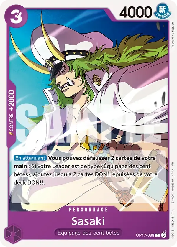 Sasaki — carte One Piece TCG OP17-068 (Les Guerriers Les Plus Puissants Au Monde)