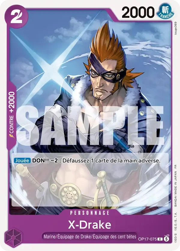 X-Drake — carte One Piece TCG OP17-075 (Les Guerriers Les Plus Puissants Au Monde)