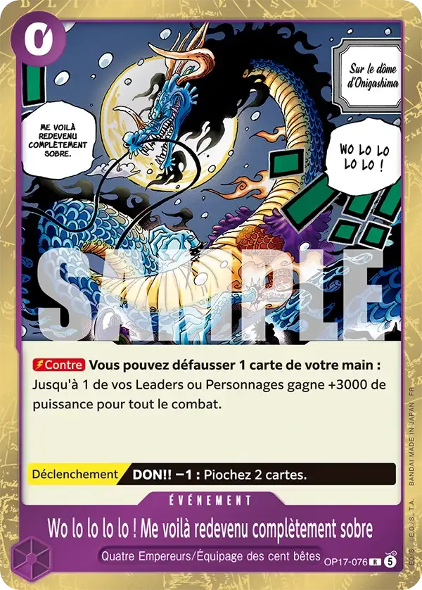 Wo lo lo lo lo ! Me voilà redevenu complètement sobre — carte One Piece TCG OP17-076 (Les Guerriers Les Plus Puissants Au Monde)