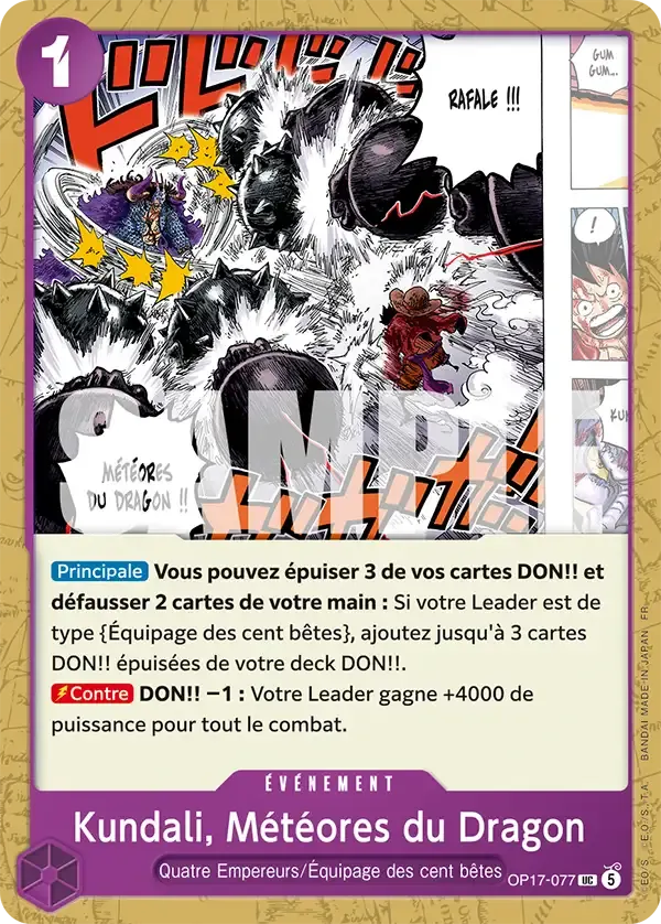 Kundali, Météores du Dragon — carte One Piece TCG OP17-077 (Les Guerriers Les Plus Puissants Au Monde)