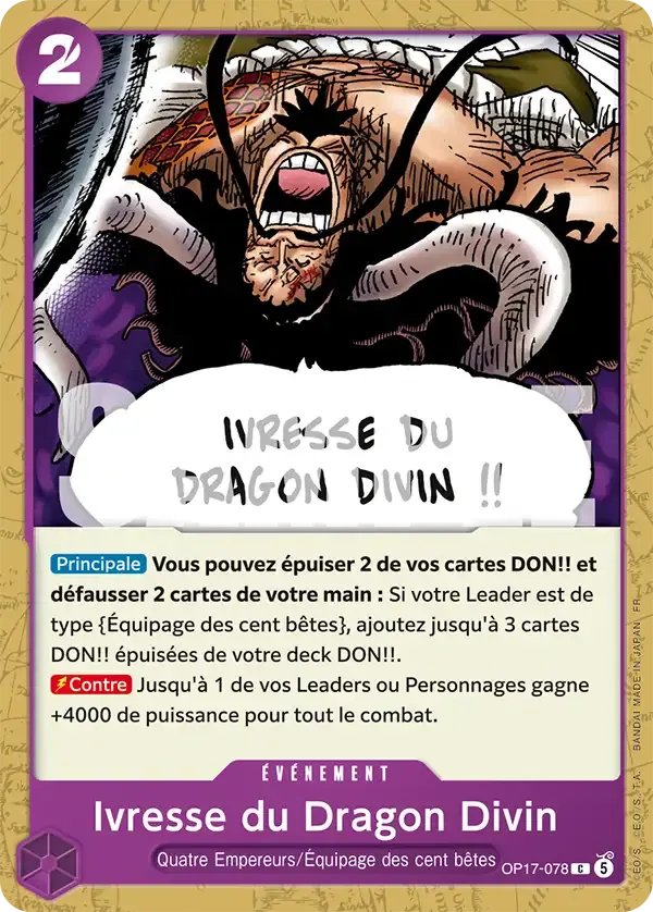 Ivresse du Dragon Divin — carte One Piece TCG OP17-078 (Les Guerriers Les Plus Puissants Au Monde)