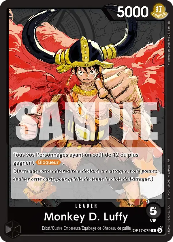 Monkey D. Luffy — carte One Piece TCG OP17-079 (Les Guerriers Les Plus Puissants Au Monde)