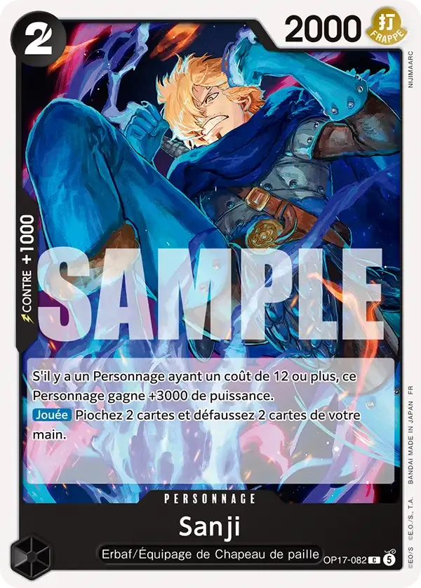 Sanji — carte One Piece TCG OP17-082 (Les Guerriers Les Plus Puissants Au Monde)