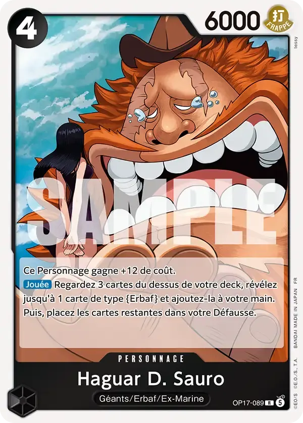 Haguar D. Sauro — carte One Piece TCG OP17-089 (Les Guerriers Les Plus Puissants Au Monde)