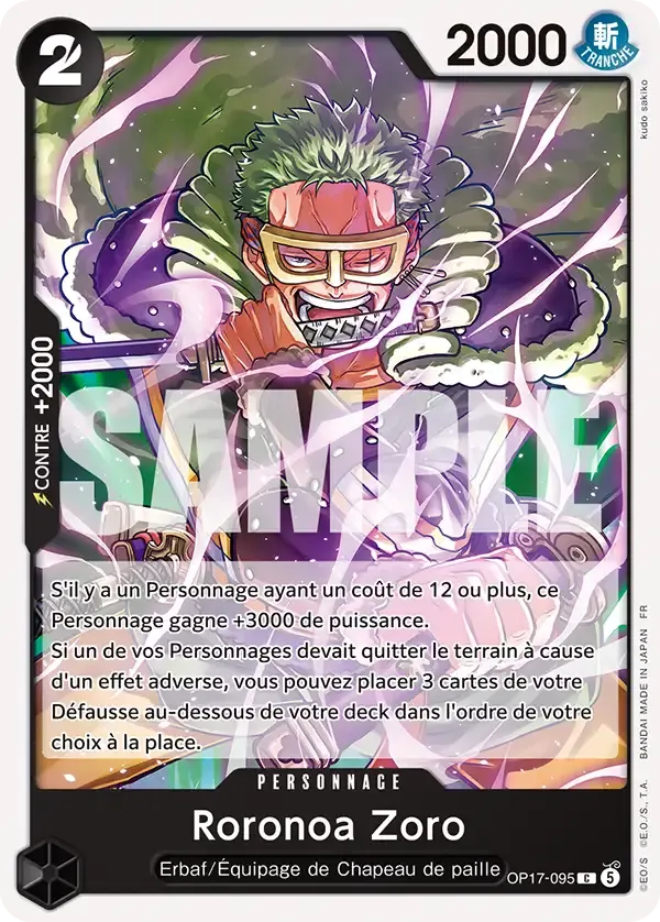 Roronoa Zoro — carte One Piece TCG OP17-095 (Les Guerriers Les Plus Puissants Au Monde)