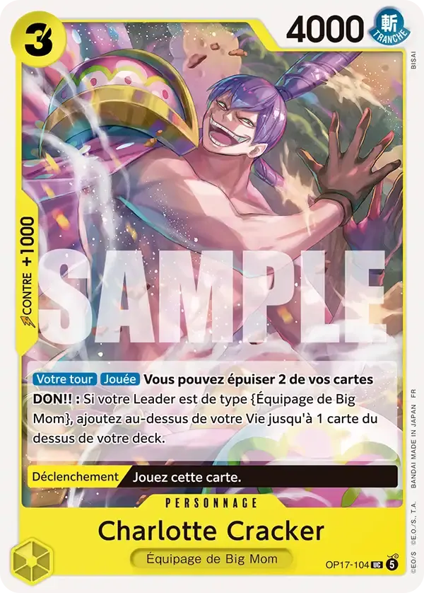 Charlotte Cracker — carte One Piece TCG OP17-104 (Les Guerriers Les Plus Puissants Au Monde)
