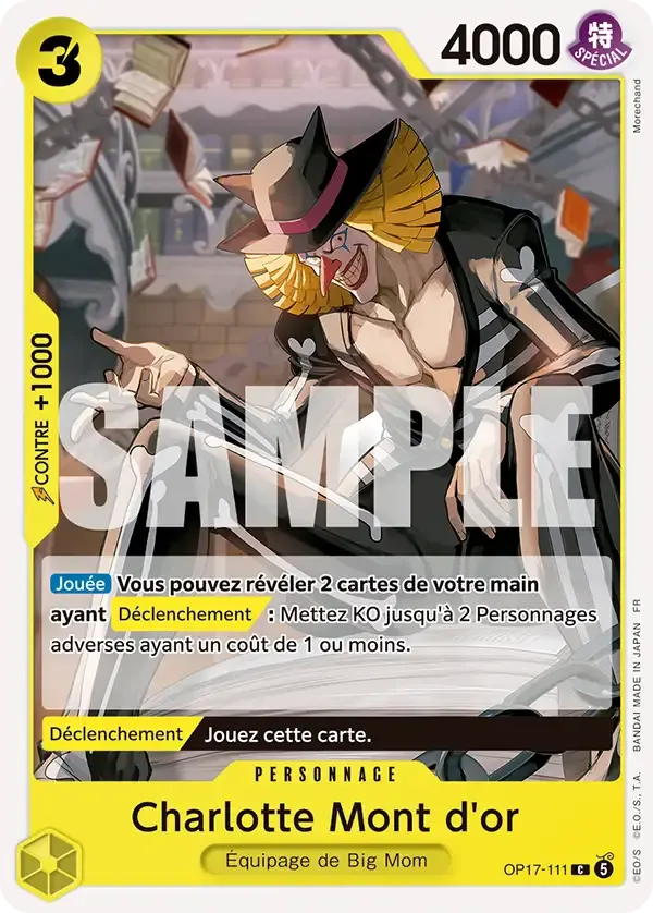 Charlotte Mont d'or — carte One Piece TCG OP17-111 (Les Guerriers Les Plus Puissants Au Monde)