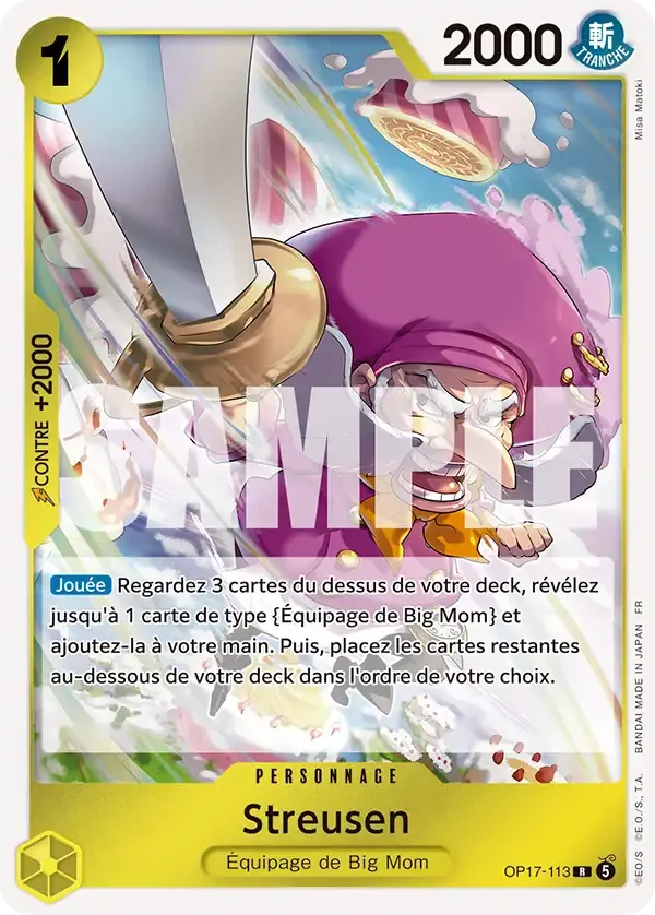Streusen — carte One Piece TCG OP17-113 (Les Guerriers Les Plus Puissants Au Monde)