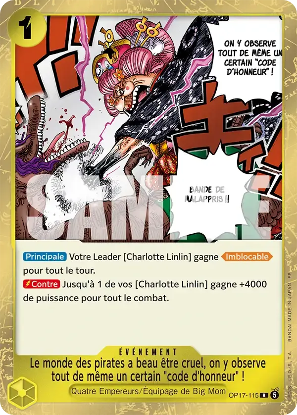 Le monde des pirates a beau être cruel, on y observe tout de même un certain "code d'honneur" ! — carte One Piece TCG OP17-115 (Les Guerriers Les Plus Puissants Au Monde)