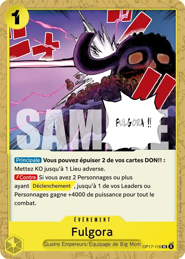 Fulgora — carte One Piece TCG OP17-116 (Les Guerriers Les Plus Puissants Au Monde)