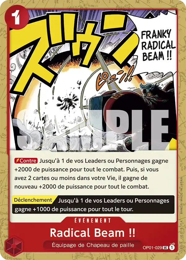 Radical Beam !! — carte One Piece TCG OP01-029 (The Best)