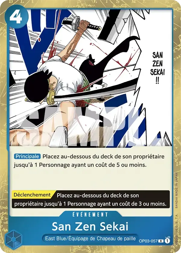 San Zen Sekai — carte One Piece TCG OP03-057 (The Best)