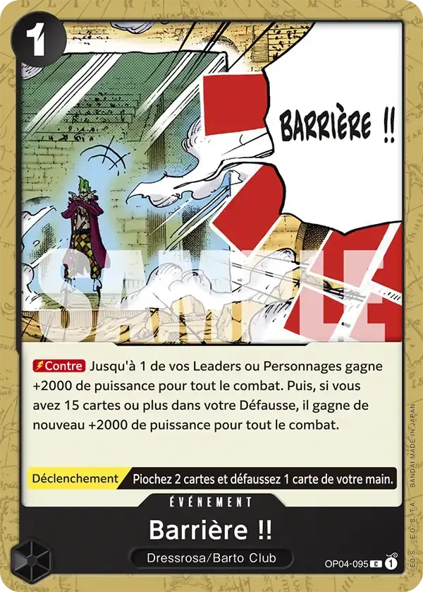 Barrière !! — carte One Piece TCG OP04-095 (The Best)