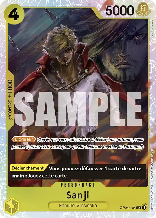 Sanji — carte One Piece TCG OP04-104 (The Best)