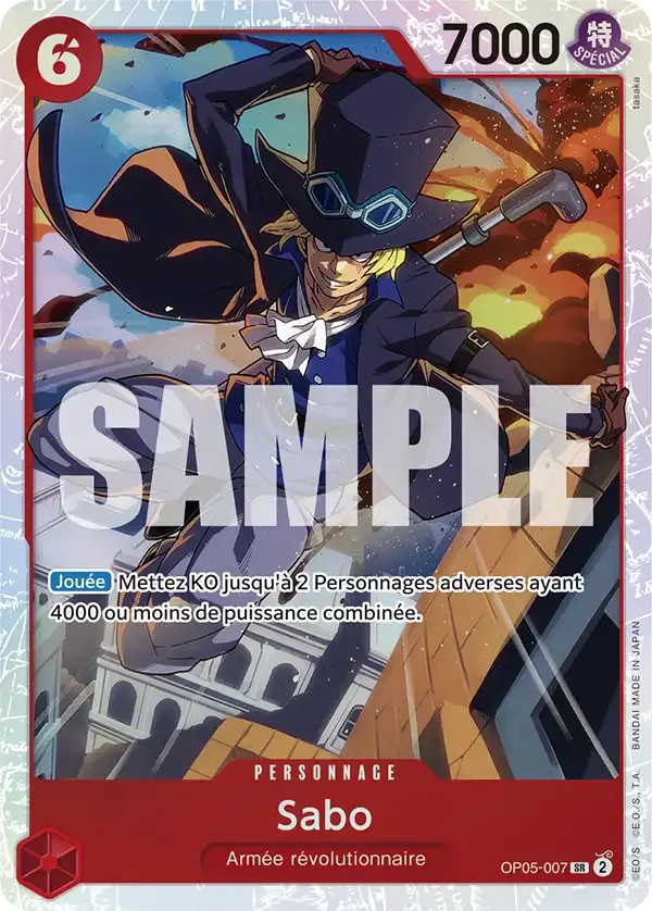 Sabo — carte One Piece TCG OP05-007 (The Best)