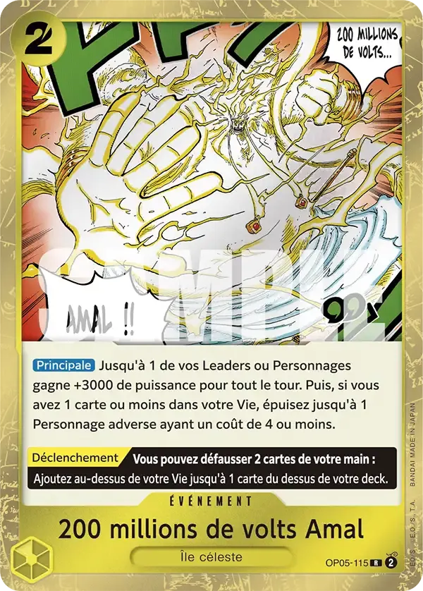 200 millions de volts Amal — carte One Piece TCG OP05-115 (The Best)