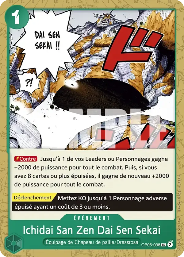 Ichidai San Zen Dai Sen Sekai — carte One Piece TCG OP06-038 (The Best)