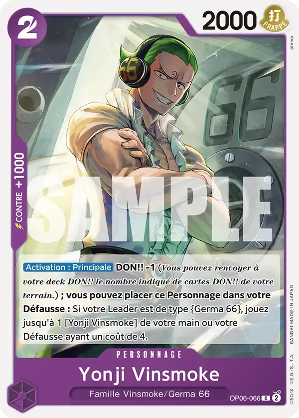Yonji Vinsmoke — carte One Piece TCG OP06-066 (The Best)
