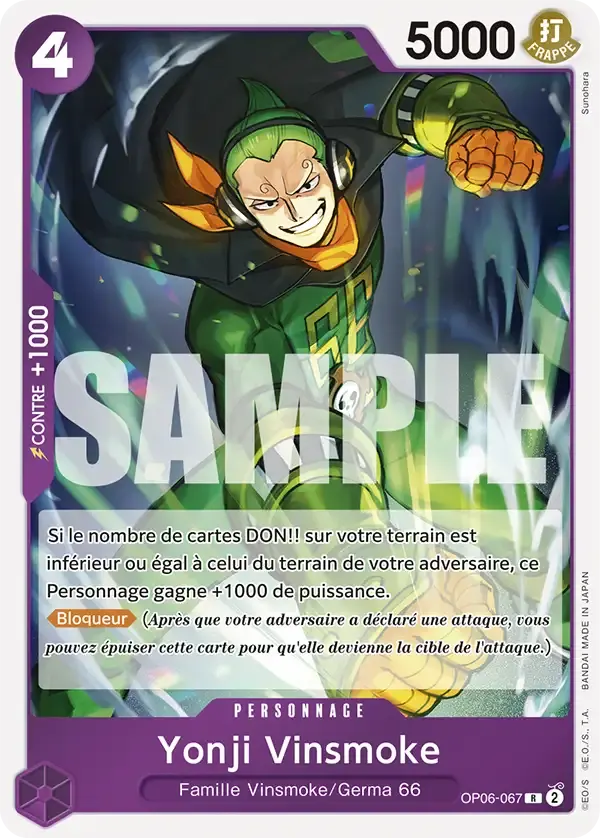 Yonji Vinsmoke — carte One Piece TCG OP06-067 (The Best)