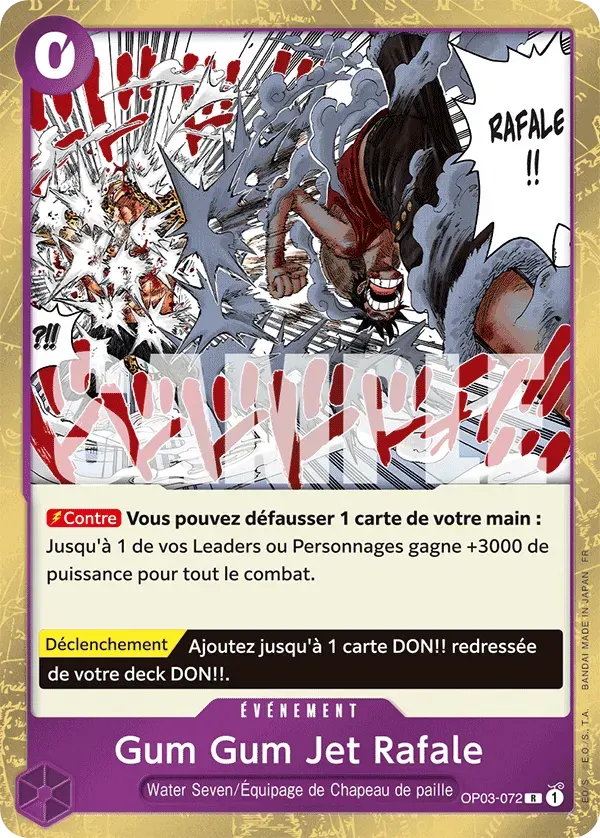 Gum Gum Jet Rafale — carte One Piece TCG OP03-072 (The Best - Vol. 2)