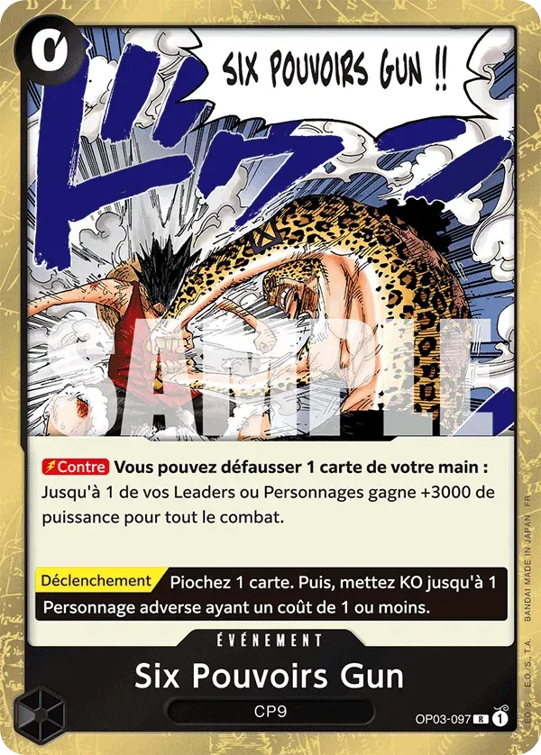 Six Pouvoirs Gun — carte One Piece TCG OP03-097 (The Best - Vol. 2)