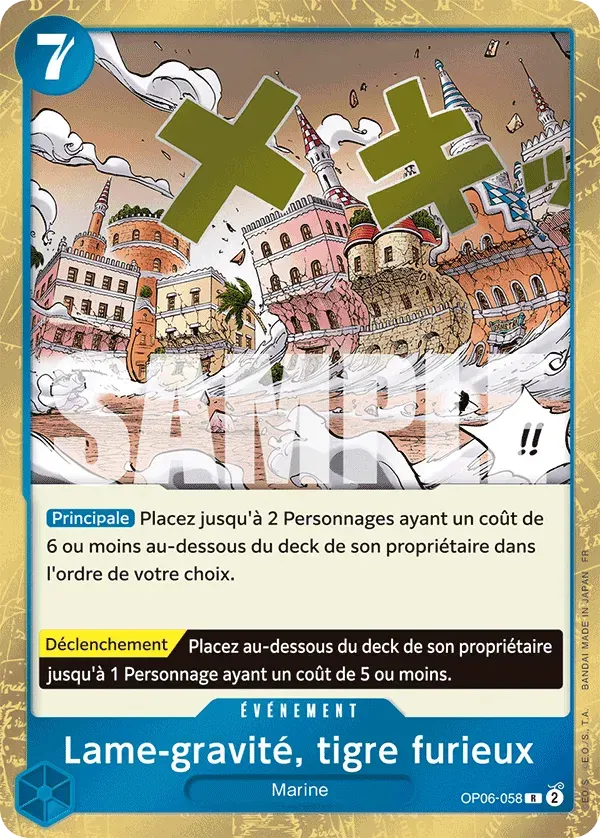 Lame-gravité, tigre furieux — carte One Piece TCG OP06-058 (The Best - Vol. 2)