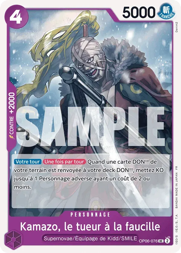 Kamazo, le tueur à la faucille — carte One Piece TCG OP06-076 (The Best - Vol. 2)