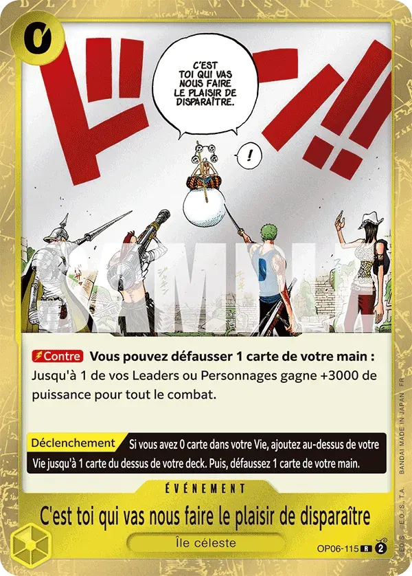 C'est toi qui vas nous faire le plaisir de disparaître — carte One Piece TCG OP06-115 (The Best - Vol. 2)