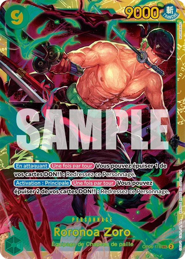 Roronoa Zoro — carte One Piece TCG OP06-118 (The Best - Vol. 2)