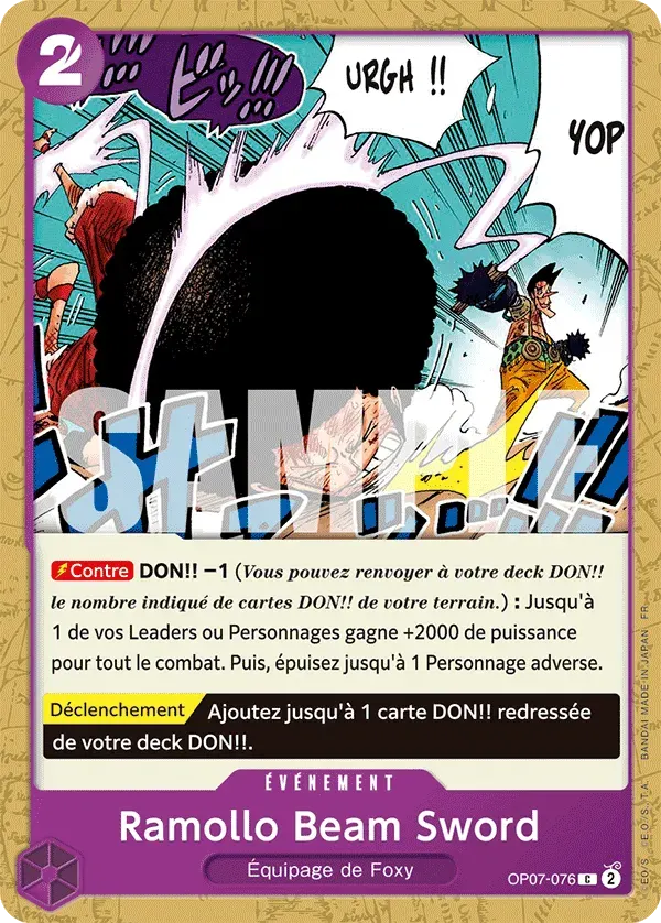Ramollo Beam Sword — carte One Piece TCG OP07-076 (The Best - Vol. 2)