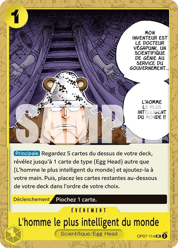 L'homme le plus intelligent du monde — carte One Piece TCG OP07-114 (The Best - Vol. 2)