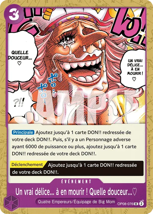 Un vrai délice... à en mourir ! Quelle douceur...♡ — carte One Piece TCG OP08-076 (The Best - Vol. 2)