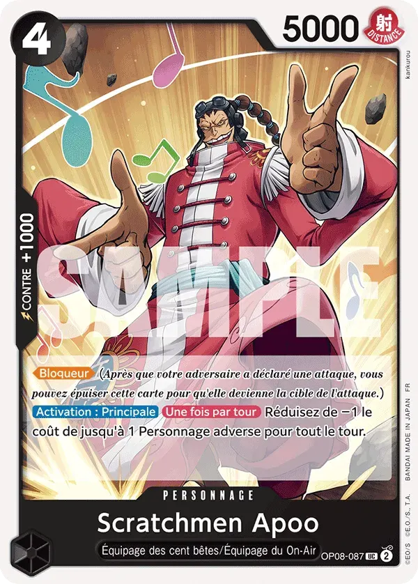 Scratchmen Apoo — carte One Piece TCG OP08-087 (The Best - Vol. 2)