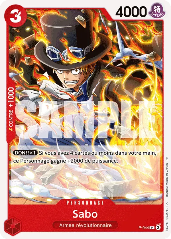 Sabo — carte One Piece TCG P-044 (The Best - Vol. 2)