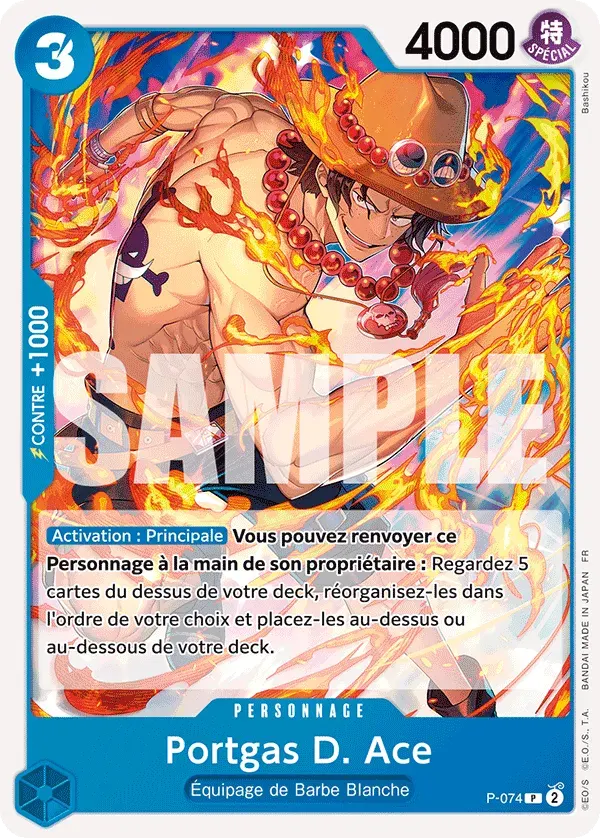 Portgas D. Ace — carte One Piece TCG P-074 (The Best - Vol. 2)