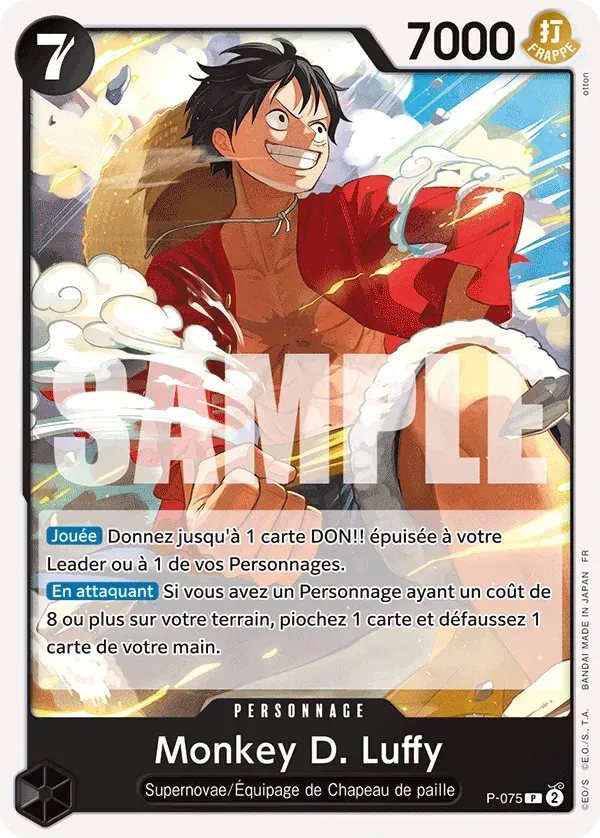 Monkey D. Luffy — carte One Piece TCG P-075 (The Best - Vol. 2)