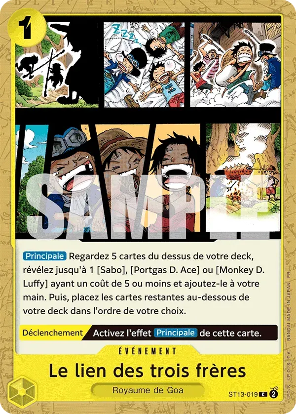 Le lien des trois frères — carte One Piece TCG ST13-019 (The Best - Vol. 2)