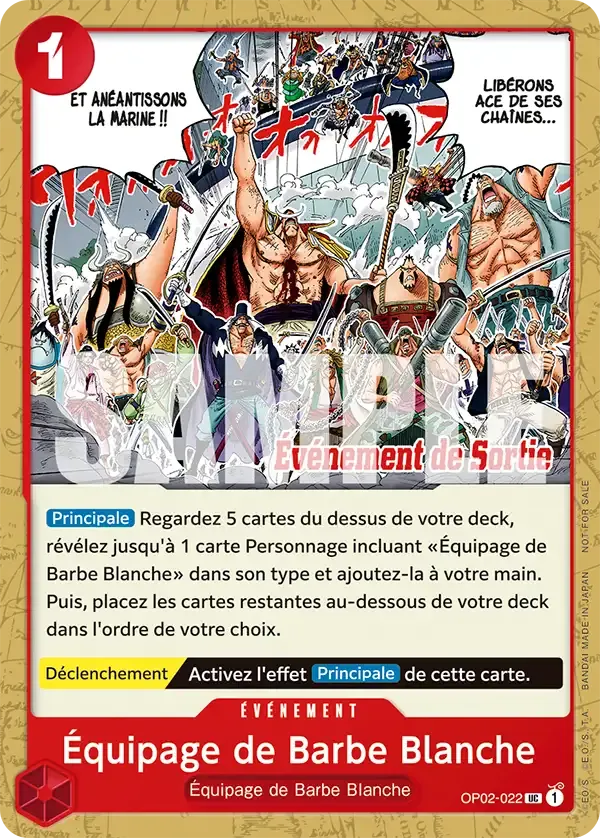 Équipage de Barbe Blanche — carte One Piece TCG OP02-022 (Cartes promos)
