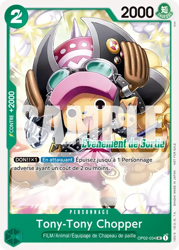Tony-Tony Chopper — carte One Piece TCG OP02-034 (Cartes promos)