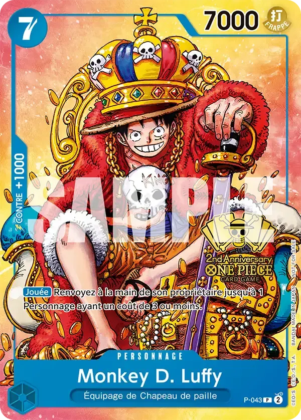 Monkey D. Luffy — carte One Piece TCG P-043 (Cartes promos)