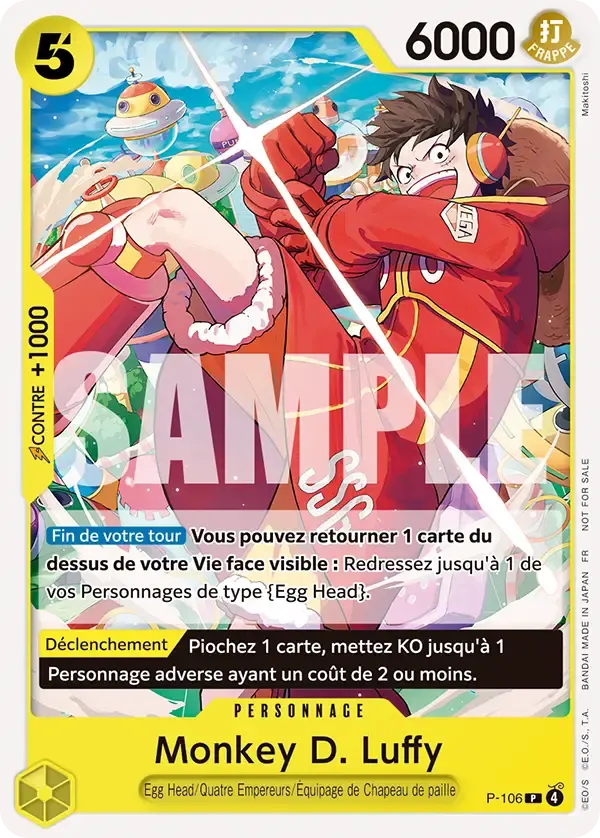 Monkey D. Luffy — carte One Piece TCG P-106 (Cartes promos)