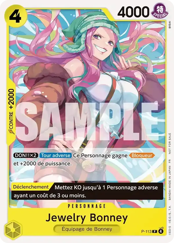 Jewelry Bonney — carte One Piece TCG P-113 (Cartes promos)