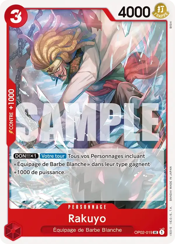 Rakuyo — carte One Piece TCG OP02-019 (Edward Newgate)