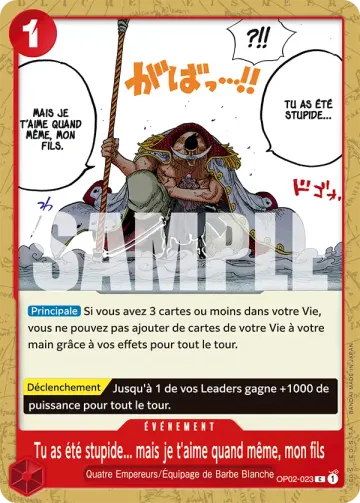 Tu as été stupide... mais je t'aime quand même, mon fils
