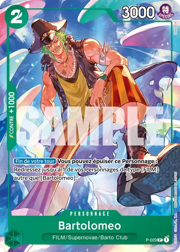 Bartolomeo — carte One Piece TCG P-029 (Uta)