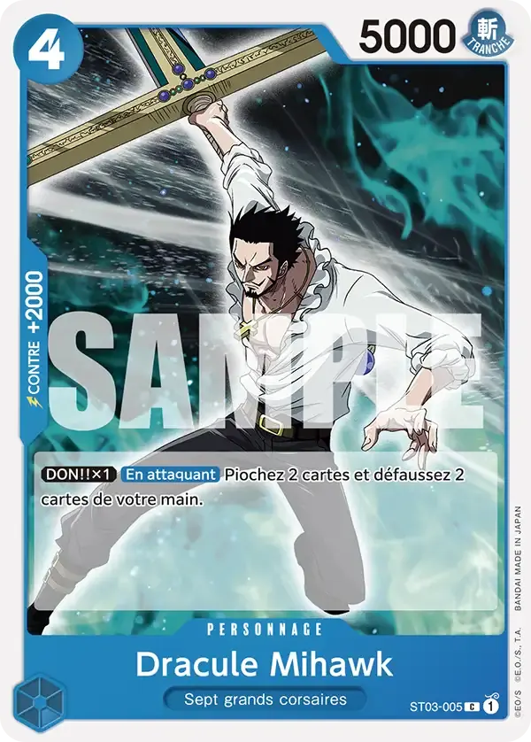 Dracule Mihawk — carte One Piece TCG ST03-005 (Don Quijote Doflamingo)